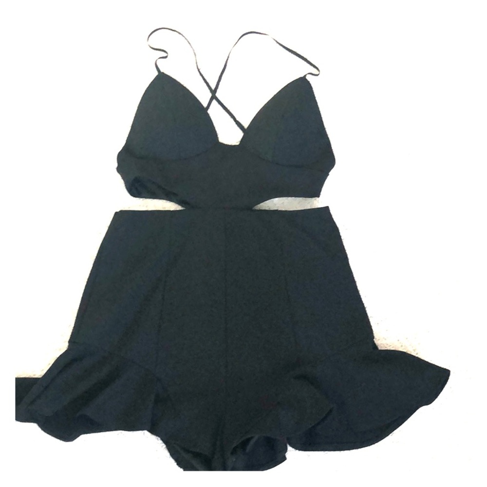 Luxxel black romper with side cutouts